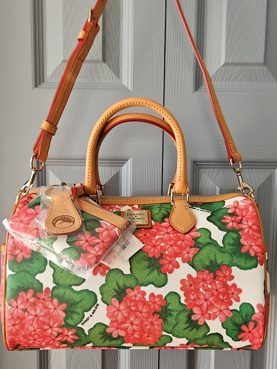 Dooney & Bourke Handbags - NWT Dooney & Bourke Floral Hydrangea Satchel with Matching Zip Pouch & Key Fob